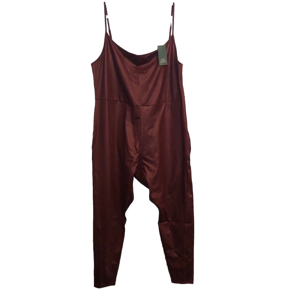 Wild Fable‎ Womens Sleeveless Liquid Bodysuit Burgundy 4X Flattering Slimming